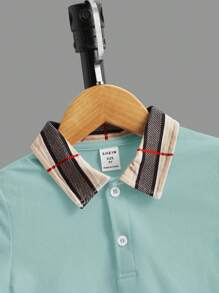 SHEIN Jungen gestreiftes Poloshirt mit Kurzarm für den Alltag