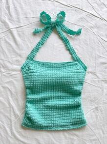 Soleia Westliche Bekleidung für Frauen, Sommer für Frauen, Urlaub für Frauen, Konzert für Frauen, Tops für Frauen zum Ausgehen auf Rave Festivals, Damen Lässig Top mit einfarbigem Trägerhals, modisch für den täglichen Gebrauch