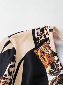 EMERY ROSE 2pcs/Set Women's Fuzzy Long Sleeve A-Line T-Shirt & Leggings, Random Prints, Autumn/Winter' Fall Cloth For Women - Multicolor - View 6