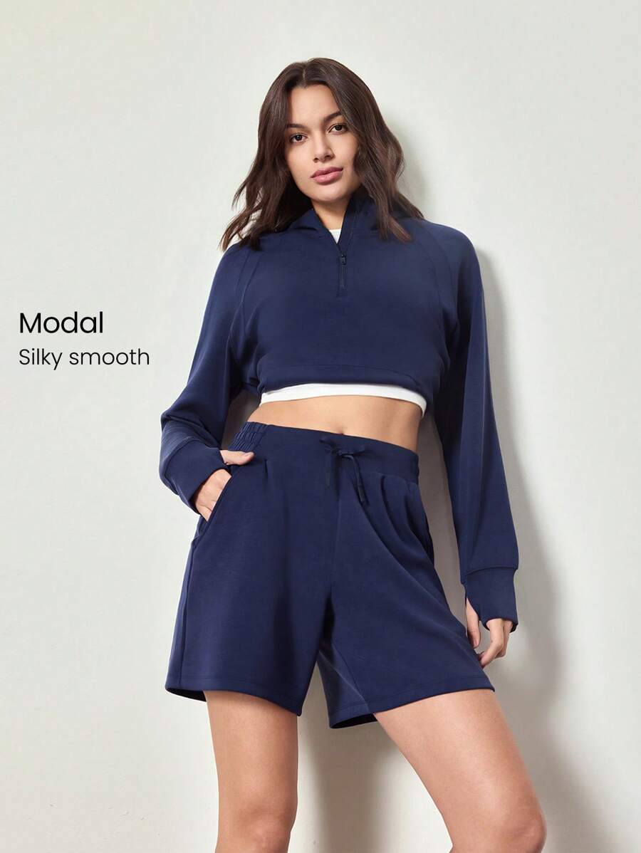 GLOWMODE Shorts bermuda ajustables à poches en modal SoftSerene, décontractés pour le quotidien et la détente estivale