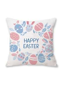 1pc Easter Pillow Case,Happy Easter,Without Pillow Core,Bunny, Egg,Printed Pillowcase,Suitable For Living Room, Bedroom Decor, Room Decoration