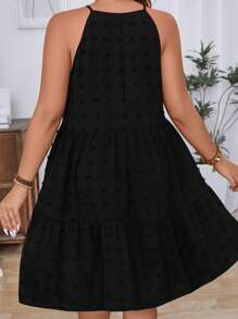 Breezaya Plus Size Women Contrast Lace Halter Dress