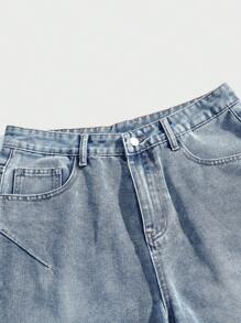 Forever 21 Men's Casual Washed Loose Wide Leg Jeans - Light Wash - View 4