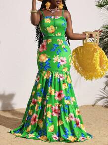 Slaydiva 夏日度假花卉印花连衣裙，休闲时尚，适合日常穿着 - 彩色 - 查看 2