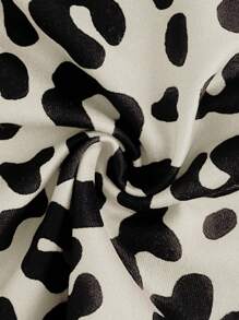 SHEIN EZwear 豹纹针织吊带背心，女式修身短款 - 黑色 - 查看 5