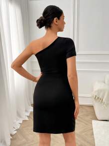 SHEIN Robe courte femme unie à une seule manche