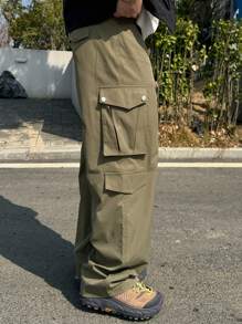 DAZY Solid Color Military Green Cargo Pants For Men, Spring/Summer, Outdoor - Army Green - View 6