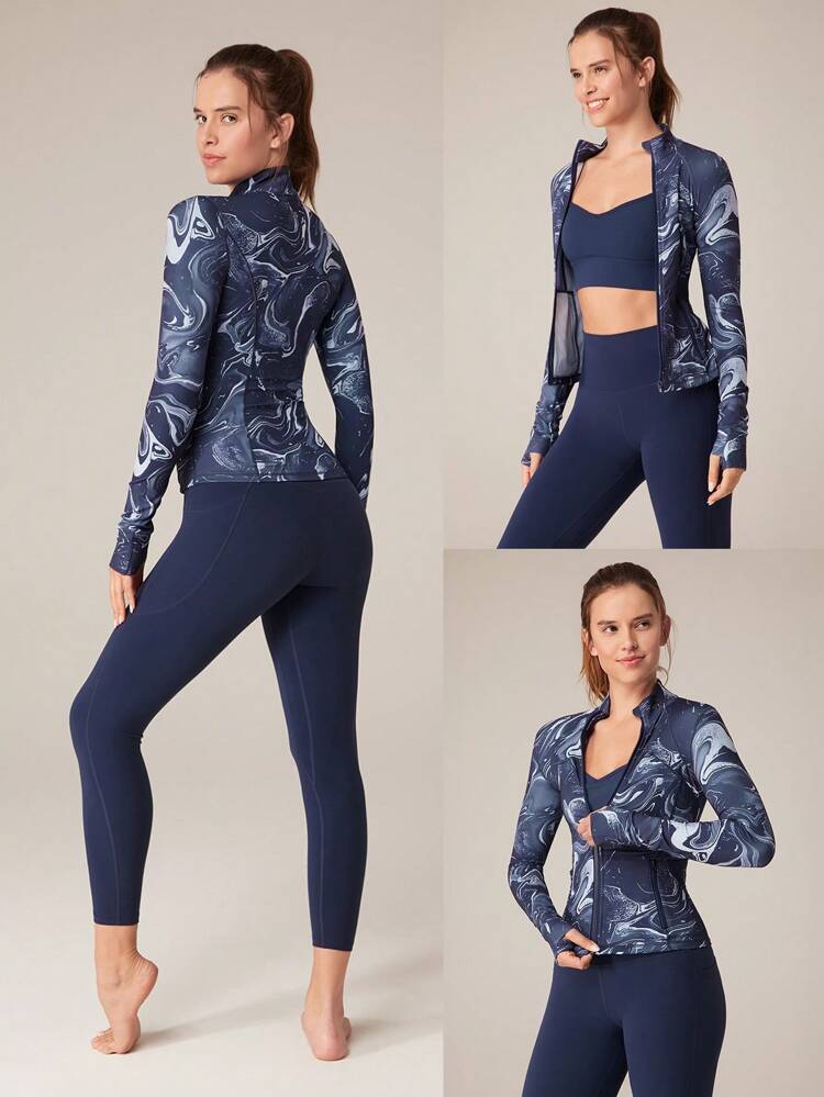 Chaqueta de cremallera de manga larga FeatherFit™ Slim-It Streamline Performance con bolsillos seguros, ideal para yoga de bajo impacto y uso diario en otoño