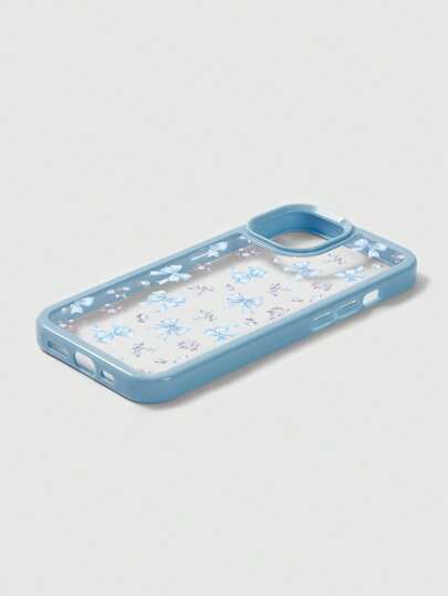 Kawaii 1 pieza Funda de teléfono con diseño de lazo rosa compatible con iPhone 11/12/13/14/15 Pro Max