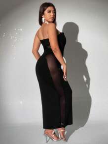 Viva Relle Vestido casual diario sin tirantes de talla grande y sencillo