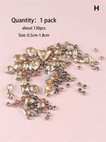 1 Pack Of 130pcs Mixed Shape Sewing Glass Rhinestones With Metal Claws, Suitable For Jewelry, Clothes, Garments, Shoes, Dresses, Apparels (Silver Base) - Multicolor - View 4