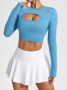 Slayform Casual Long Sleeve Sports T-Shirt, Minimalist Fashion For Everyday Wear - Blue - View 5