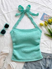 Soleia Westliche Bekleidung für Frauen, Sommer für Frauen, Urlaub für Frauen, Konzert für Frauen, Tops für Frauen zum Ausgehen auf Rave Festivals, Damen Lässig Top mit einfarbigem Trägerhals, modisch für den täglichen Gebrauch