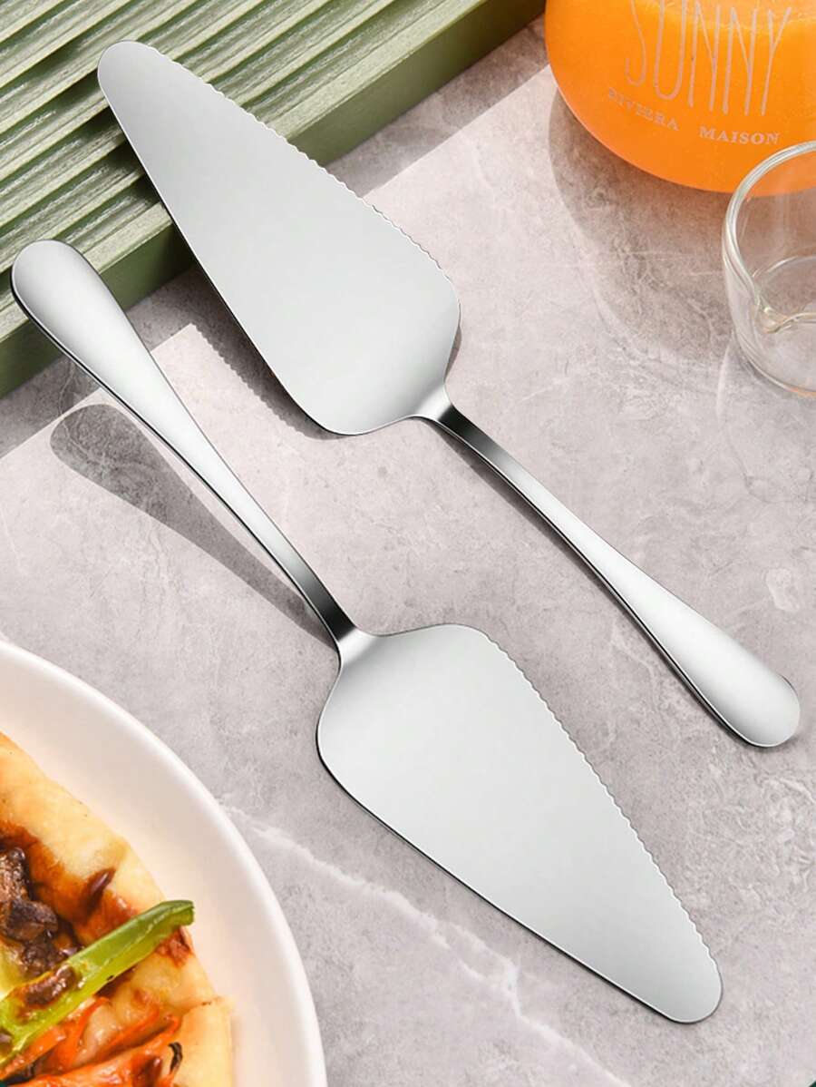 Cirelle 1 pieza Pala para servir pasteles, pizza, tartas, pastelería, cortadora y rebanadora de postre de acero inoxidable, herramienta de cocina para hornear en el hogar, lo esencial de la cocina Rama, suministros para restaurantes de alta gama - Plateado - Ver 1
