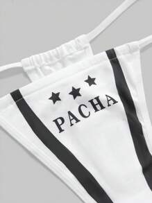 ROMWE Street Life 青少年女孩运动数字印花无钢圈系带文胸套装