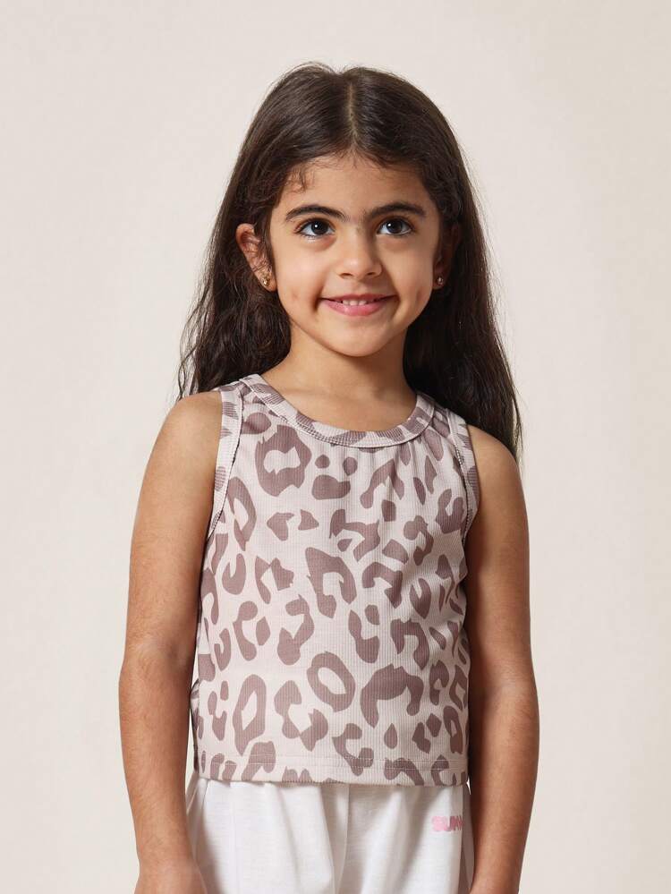 リボンディテール付きリブ編みベーシックノースリーブタンクトップ