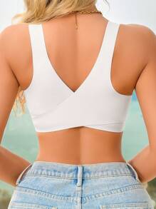 NudeFit 1 pieza Sujetador bandeau sin acolchado, elegante, transpirable y cómodo con espalda cruzada para mujer