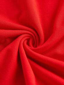 SHEIN ICON Plus Size Red Heart & Bow Cherry Print T-Shirt, Ideal For Valentine's Day - Red - View 3