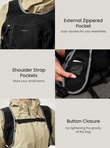 GLOWMODE Go On A Hiking & Outdoor Water-Resistant Lightweight Mesh Back Reflective Elastic Cord Expandable Backpack