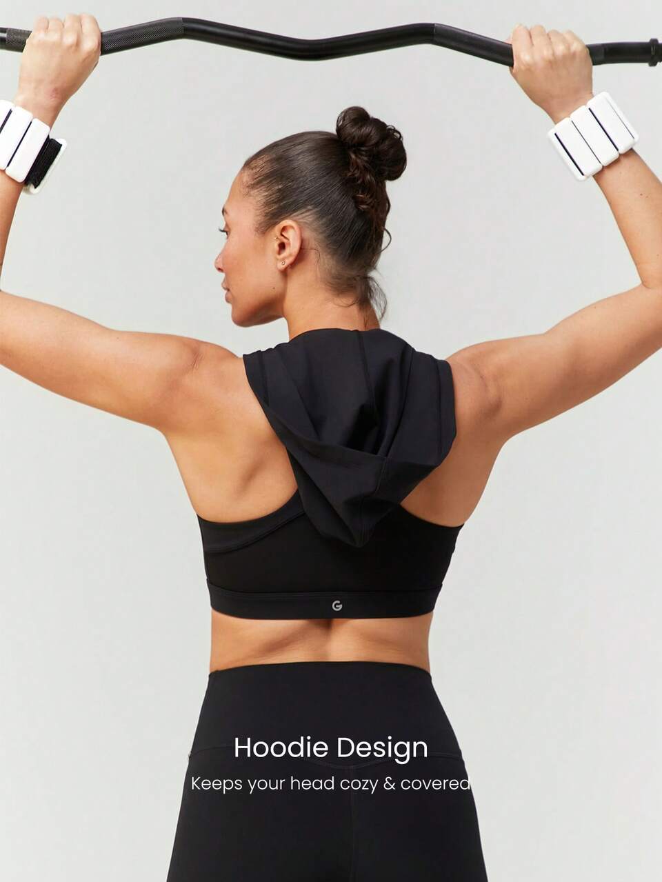 Power Strike Sweat-Wicking Quick-Dry Built-In Cups Hooded Front Zipper Mesh Back Sports Bra High Impact Running Training Boxing Workout Gym