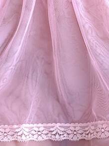 Women's Heart Lace Patchwork Camisole Nightgown, Sexy Sleepwear - Dusty Pink - View 6