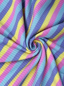 SHEIN Clasi 女式夏季条纹圆领无袖休闲迷你连衣裙 - 彩色 - 查看 7