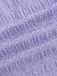 SHEIN EZwear Đầm dây mảnh màu trơn viền bèo nhún cỡ lớn cho nữ - Màu Lilac Tím - Xem 4