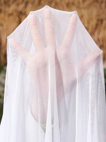 SHEIN Swim Curve Plus Size Vacation Tassel Hemline Ruffle Trim Cover Up Dress - White - View 7