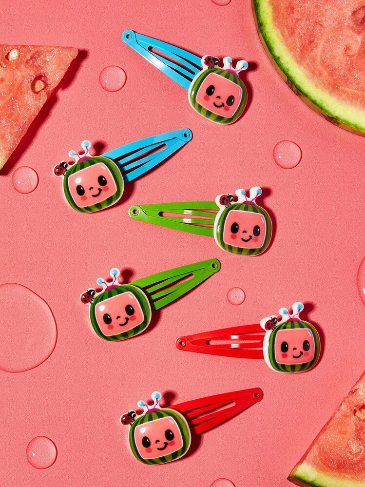 CoComelon X SHEIN 6個セット かわいいスイカ デザイン ベビーヘア