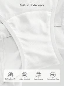 GLOWMODE 2.5 英寸 VitalSwift 低腰跑步短裤，内置内衣，网眼拉链口袋，反光抽绳，健身日常健身，夏季速干，吸湿排汗，防臭 - 白色 - 查看 4