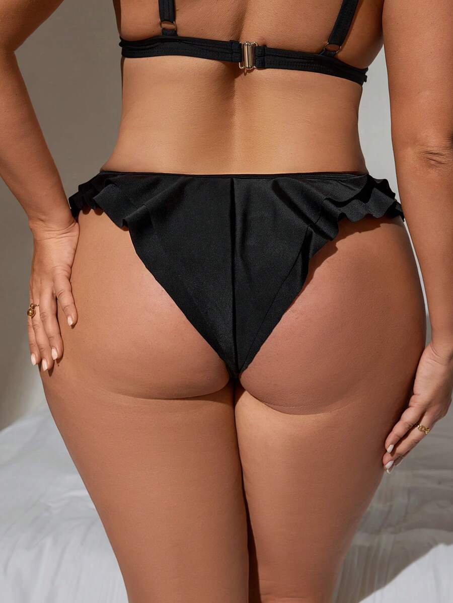 Swim SXY 大码女式荷叶边休闲度假泳裤