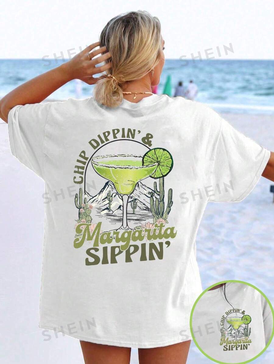 Camiseta con diseño de margarita, estilo retro Comfort Colors para el 5 de mayo, camiseta divertida de celebración mexicana, camiseta de verano para beber margaritas y mojar chips, para mujeres en vacaciones de primavera - Blanco - Ver 1