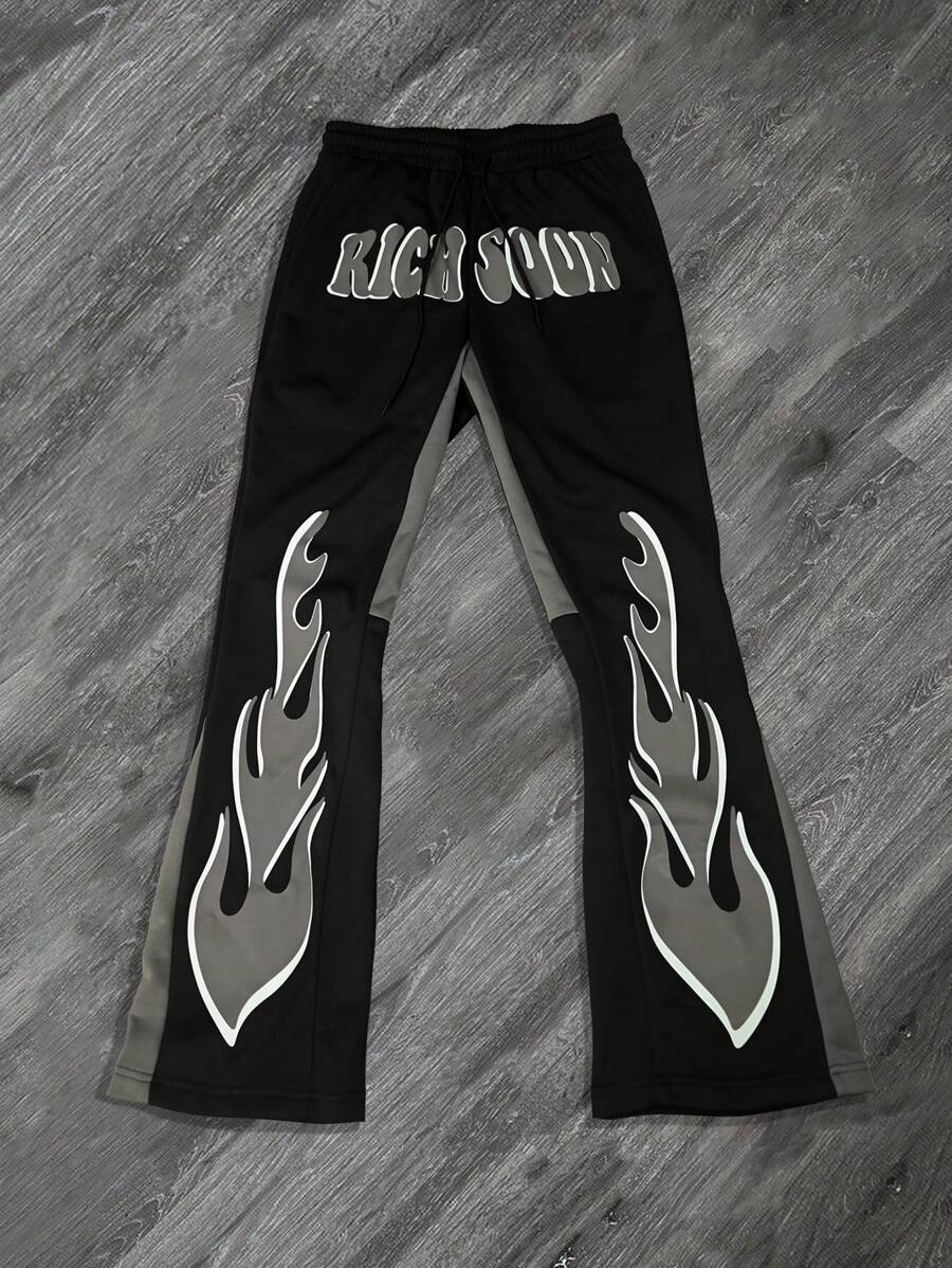 Manfinity Roghcode Plus Size Men Casual Sweatpants, Simpie Style For Daily Wear - Multicolor - View 1
