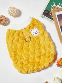 PETSIN 1 pieza Chaleco casual para mascotas de color amarillo lindo, esponjoso, cálido y grueso, adecuado para gatos y perros, otoño/invierno - Multicolor - Ver 1