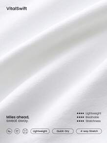 GLOWMODE 2.5 英寸 VitalSwift 低腰跑步短裤，内置内衣，网眼拉链口袋，反光抽绳，健身日常健身，夏季速干，吸湿排汗，防臭 - 白色 - 查看 5