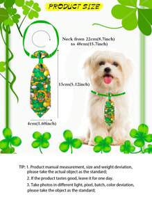 PETSIN 2/3/4pcs Random Pet Necktie, St. Patrick's Day Clover Sketch Decor, Dog Cat Grooming Accessories - Multicolor - View 7
