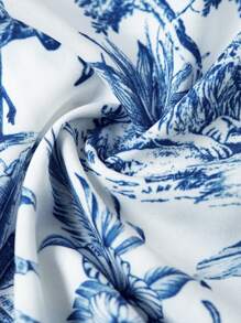 Ellevyn 女士花卉印花褶皱口袋中长连衣裙，春夏休闲度假连衣裙 - 彩色 - 查看 11