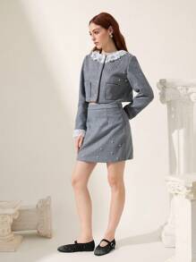 CUCCOO CHICEST Women Square Toe Flat Rhinestone Slip-On Brown Loafers, Minimalist Design For Comfortable All-Match Wear For Christmas Elegant Shoes - Black - View 9