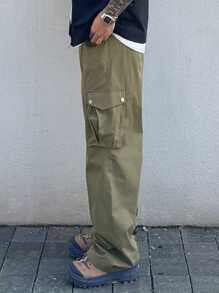DAZY Solid Color Military Green Cargo Pants For Men, Spring/Summer, Outdoor - Army Green - View 4