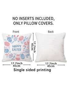 1pc Easter Pillow Case,Happy Easter,Without Pillow Core,Bunny, Egg,Printed Pillowcase,Suitable For Living Room, Bedroom Decor, Room Decoration