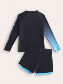 Tween Boy New Fashion Patterned Swim Trunks Set