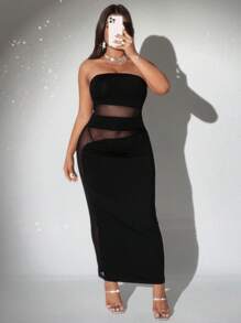 Viva Relle Vestido casual diario sin tirantes de talla grande y sencillo