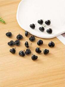 50pcs Plastic Love Thumbtack Shape Tack Binding Board Wall Nail Poster Photo Etc.,Back To School,School Supplies - Black - View 2