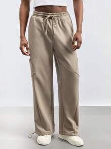 Maija Quần nỉ nam màu trơn có dây rút ở eo, túi bên hông, dáng rộng thoải mái - Màu Khaki - Xem 5