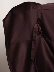 SHEIN BAE Plus Size Women High-Street Purple Red Satin Blazer Vest Top, Wide Leg High Waist Loose Pants, 2pcs Set Suitable For Everyday, Night Out, Date, Party, Afternoon Tea, Concert