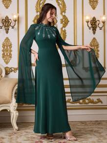 Al Najma Vestido casual de estilo árabe sencillo para mujer, adecuado para uso diario