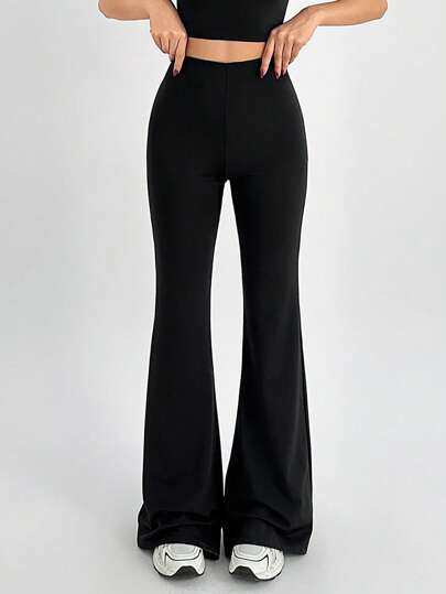 ZIRRA 女式纯色高腰喇叭休闲裤