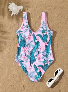 Girls' (Big Tween Girl) Cute, Sweet & Fresh Floral Print One-Piece Swimsuit