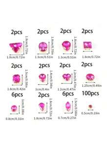 1 Pack Of 130pcs Mixed Shape Sewing Glass Rhinestones With Metal Claws, Suitable For Jewelry, Clothes, Garments, Shoes, Dresses, Apparels (Silver Base) - Multicolor - View 19