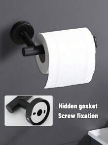 Bộ phụ kiện phòng tắm bằng thép không gỉ 6 món bao gồm thanh treo khăn, giá treo giấy vệ sinh, móc treo tường, móc treo áo choàng, móc treo áo khoác cho bộ phụ kiện phòng tắm - màu đen - Xem 4